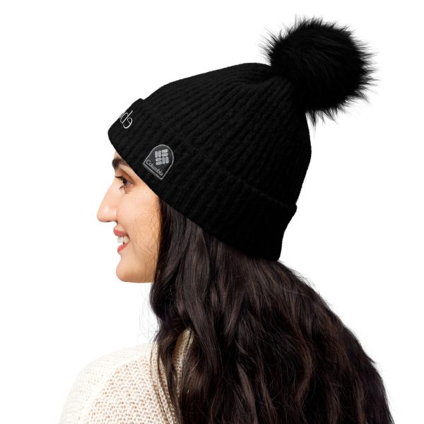 gratitude Fluffy Pom-Pom Beanie - Black - Image 9