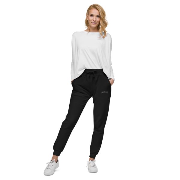 gratitude Unisex Fleece Sweatpants - Black - Image 3