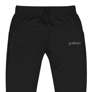 gratitude Unisex Fleece Sweatpants - Black