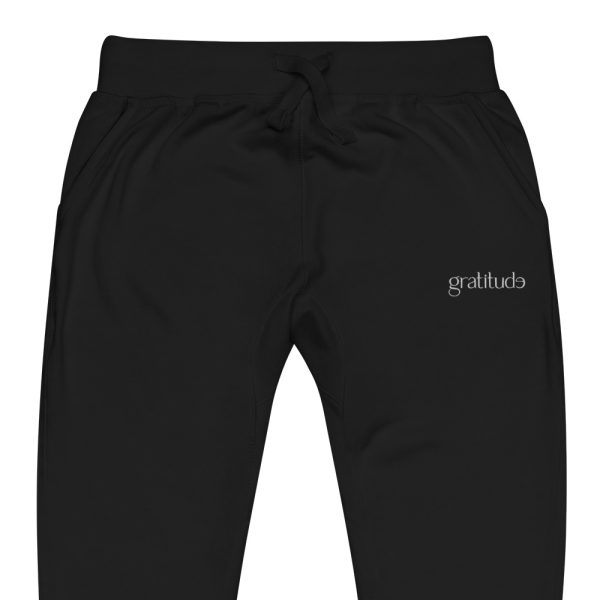 gratitude Unisex Fleece Sweatpants - Black